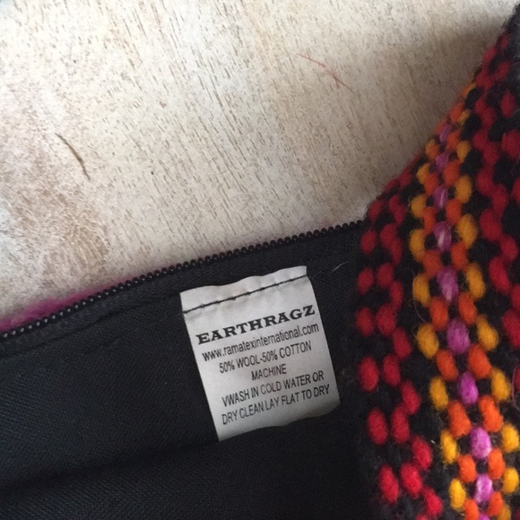 NWOT Earthragz Crossbody Purse colorful Wool Aztec  festival hippie. 12x12 - Picture 4 of 5